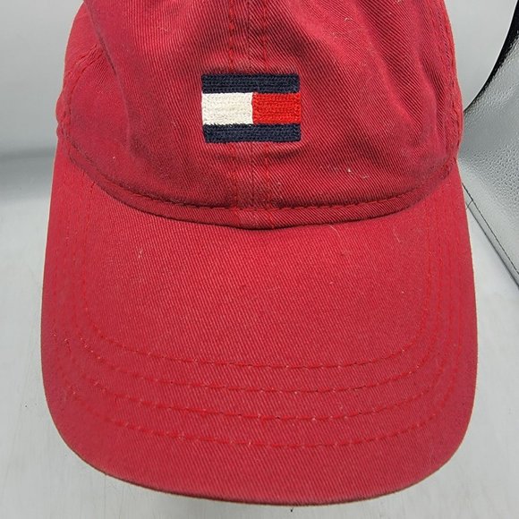 Tommy Hilfiger Embroidered Ardin Hat Cap Red Casual Adjustable Lightweight - Picture 5 of 11